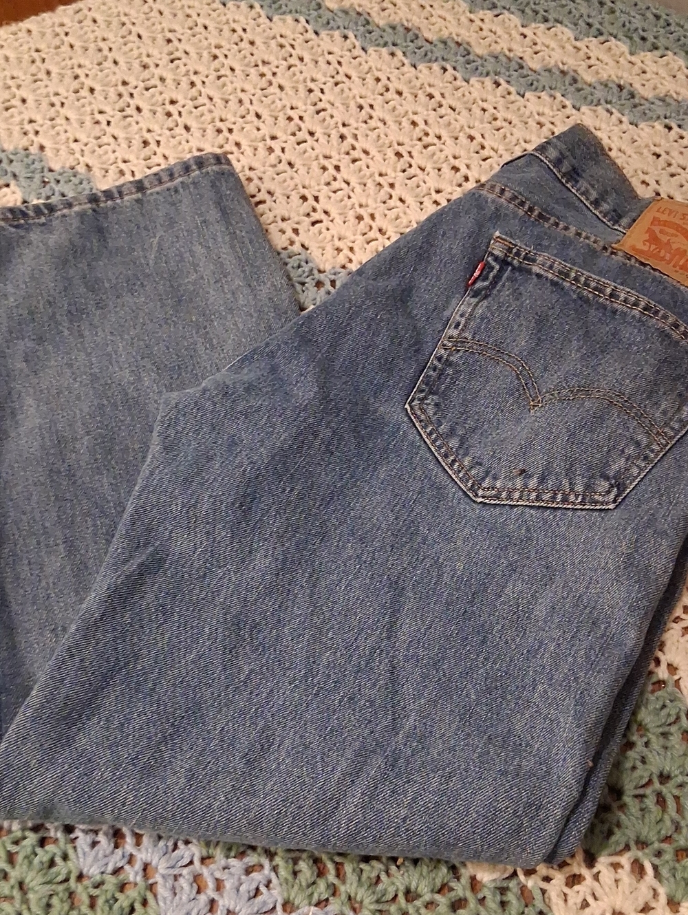 Levi's Classic Straight Blue Denim Jeans 505 36 X 30 Stright Leg Vintage